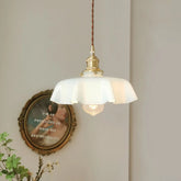 Lámpara colgante de cristal de colores retro nórdico para sala de estar, lámpara colgante sencilla para mesita de noche, iluminación LED E27, accesorio de decoración para bar y hotel